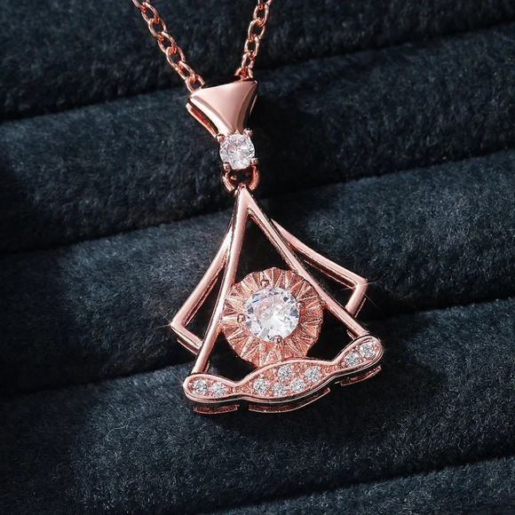 🌸Shiny Unique Shape Rose Gold Plated Necklace for Women, MARR9003 - Picture 1 of 6